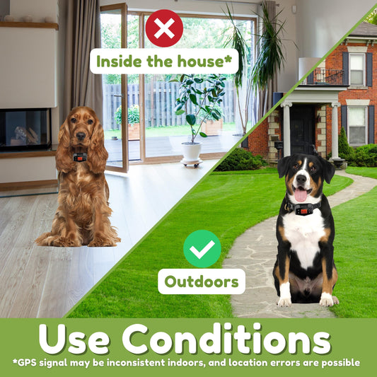 GPS Dog Fence - Wireless Fence for Dogs, from 33 up to 1000 Yards Coverage Area